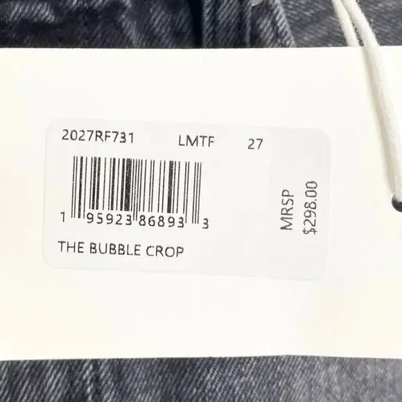 Frame Denim The Bubble Crop Jeans In Limitless Raw Fray 27 NWT - Picture 8 of 11